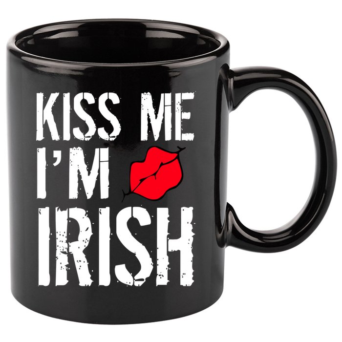 Kiss Me I'm Irish St. Patrick's Day 11oz C Handle Ceramic Mug