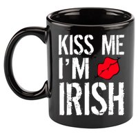 Kiss Me I'm Irish St. Patrick's Day 11oz C Handle Ceramic Mug