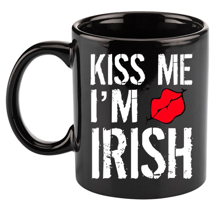 Kiss Me I'm Irish St. Patrick's Day 11oz C Handle Ceramic Mug