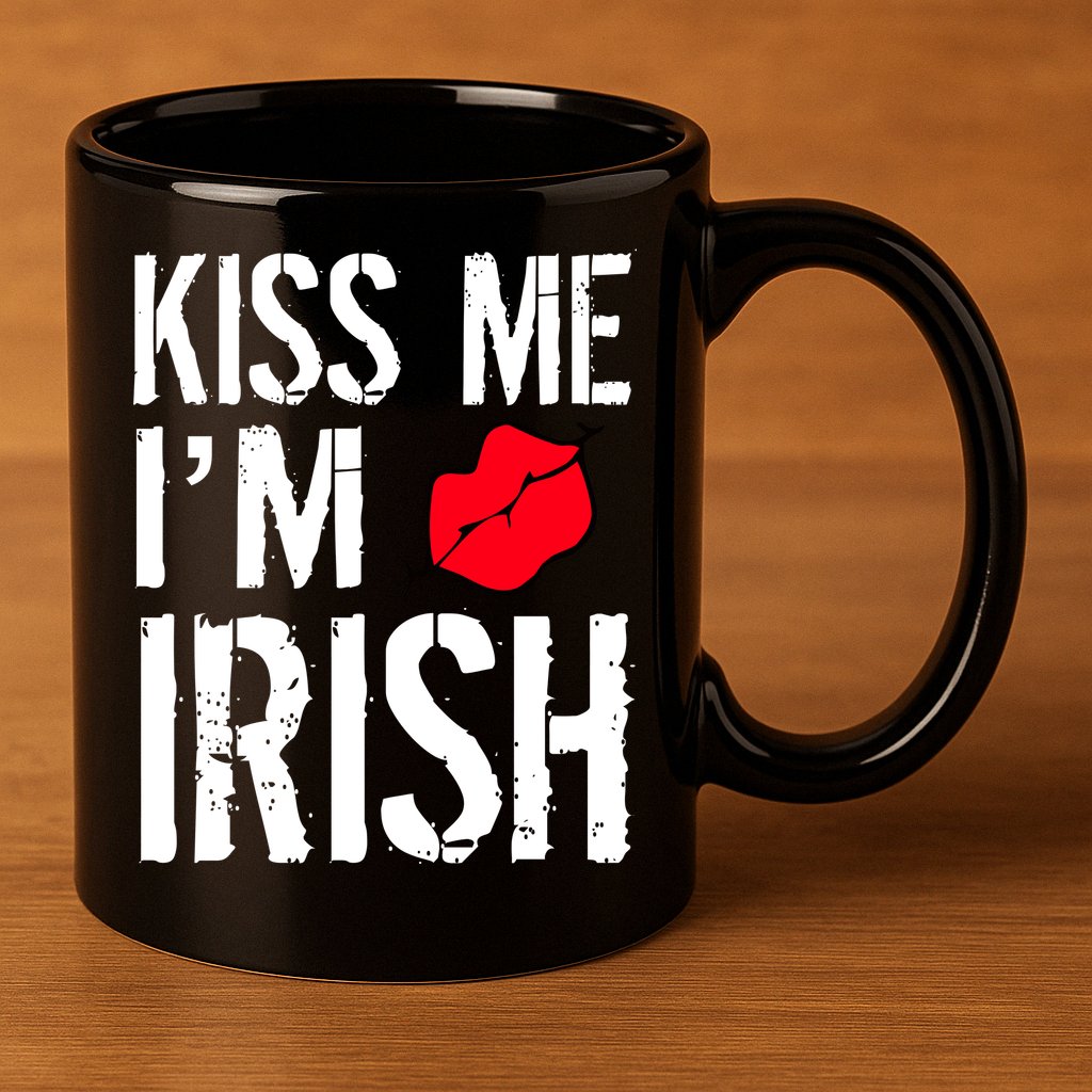Kiss Me I'm Irish St. Patrick's Day 11oz C Handle Ceramic Mug
