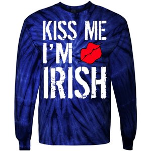 Kiss Me I'm Irish St. Patrick's Day Tie-Dye Long Sleeve Shirt