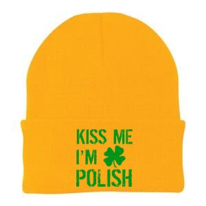 Kiss Me I'm Polish St. Patrick's Day Knit Cap Winter Beanie