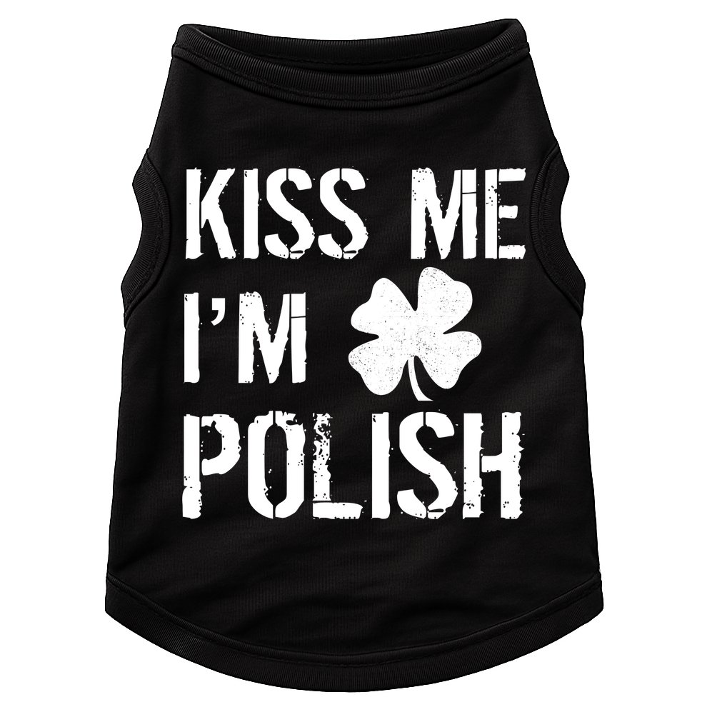 Kiss Me I'm Polish St. Patrick's Day Doggie Tank