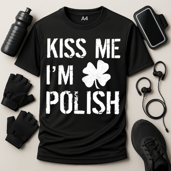 Kiss Me I'm Polish St. Patrick's Day Cooling Performance Crew T-Shirt