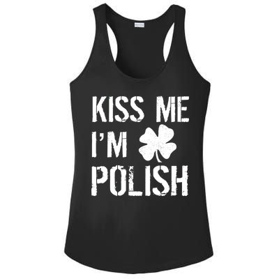 Kiss Me I'm Polish St. Patrick's Day Ladies PosiCharge Competitor Racerback Tank