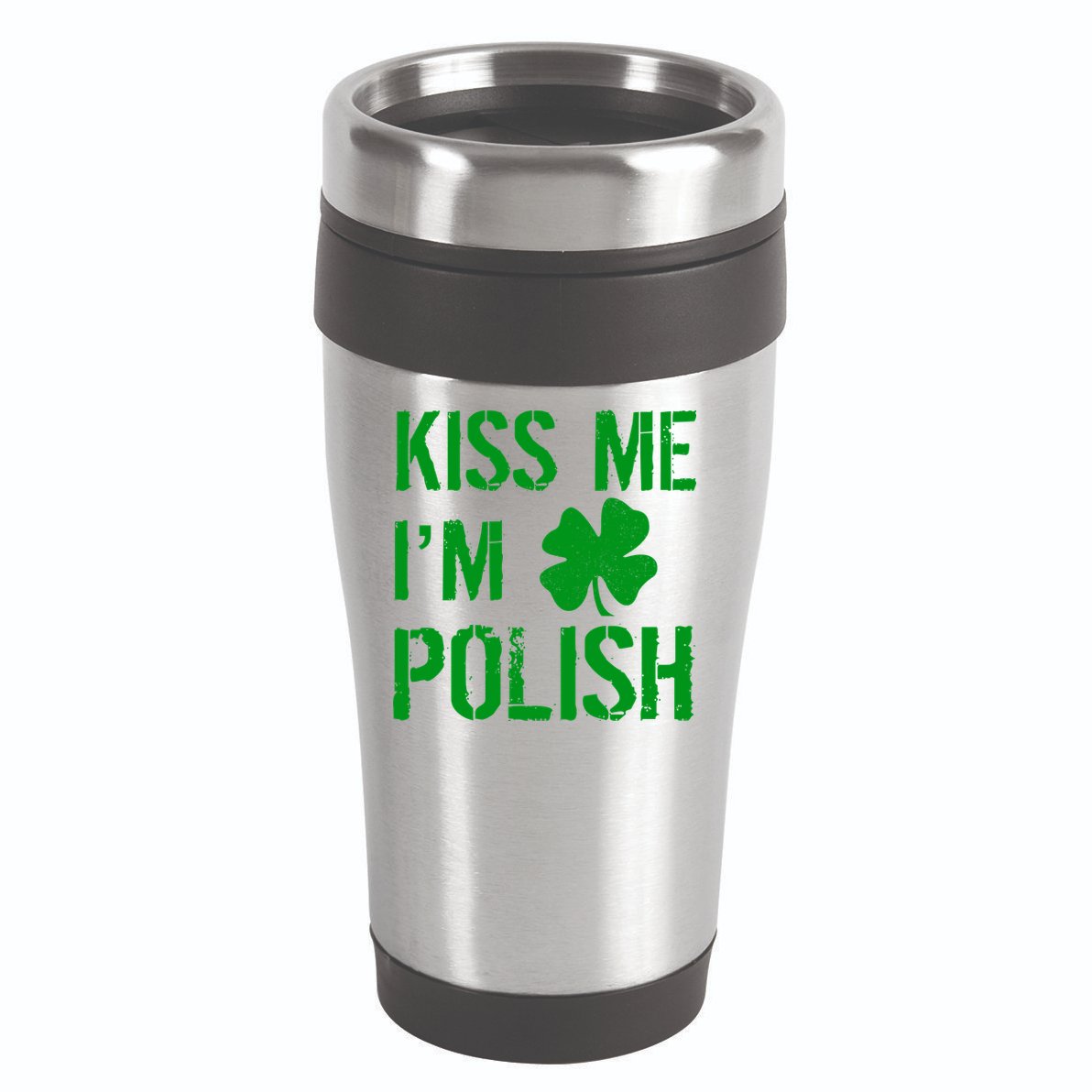 Kiss Me I'm Polish St. Patrick's Day 16oz Travel Tumbler