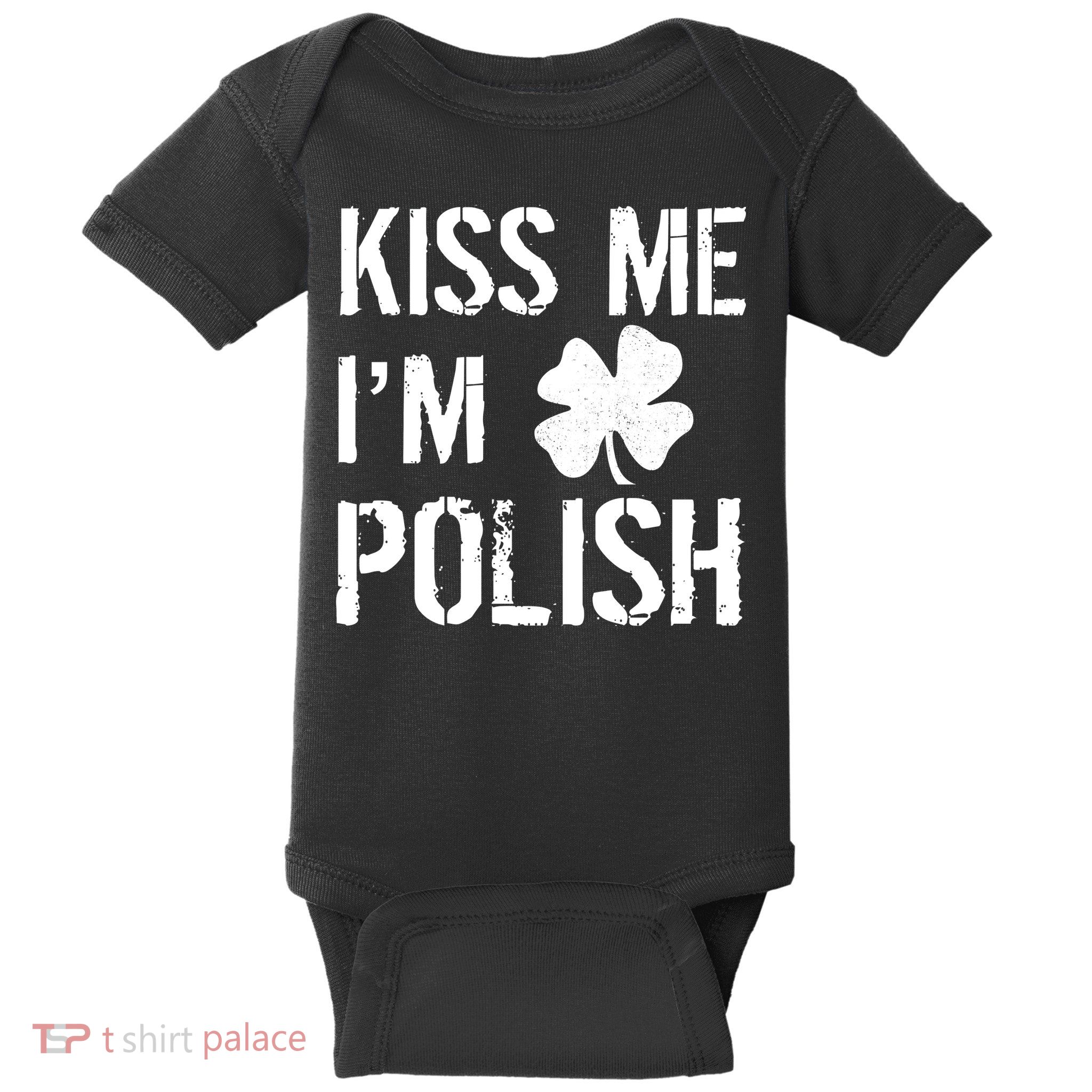 Kiss Me I'm Polish St. Patrick's Day Baby Bodysuit