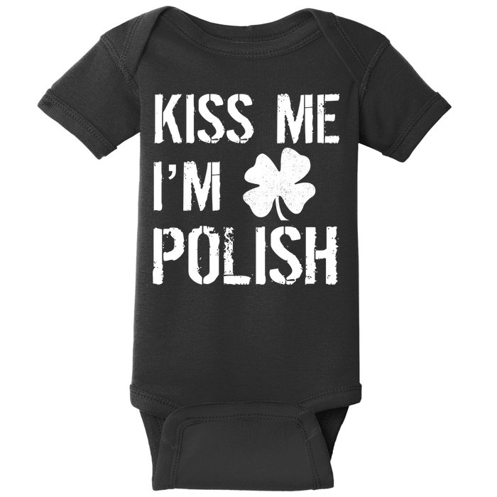 Kiss Me I'm Polish St. Patrick's Day Baby Bodysuit