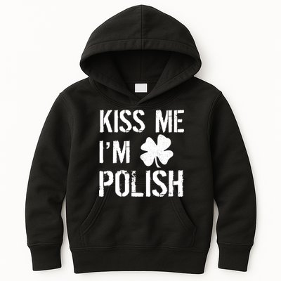 Kiss Me I'm Polish St. Patrick's Day Kids Hoodie