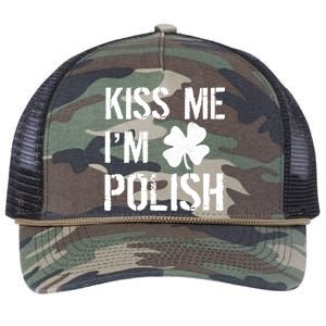 Kiss Me I'm Polish St. Patrick's Day Retro Rope Trucker Hat Cap