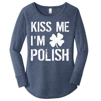 Kiss Me I'm Polish St. Patrick's Day Women's Perfect Tri Tunic Long Sleeve Shirt