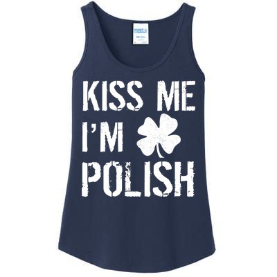 Kiss Me I'm Polish St. Patrick's Day Ladies Essential Tank