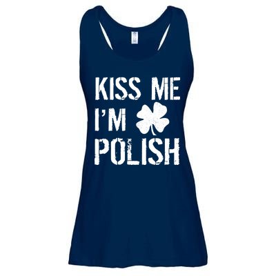 Kiss Me I'm Polish St. Patrick's Day Ladies Essential Flowy Tank