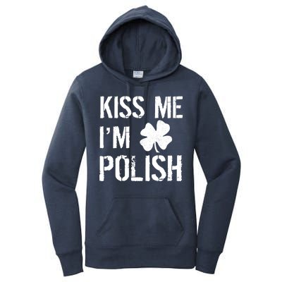 Kiss Me I'm Polish St. Patrick's Day Women's Pullover Hoodie