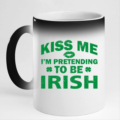 Kiss Me I'm Pretending To Be Irish 11oz Black Color Changing Mug