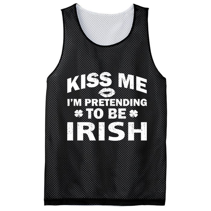 Kiss Me I'm Pretending To Be Irish Mesh Reversible Basketball Jersey Tank