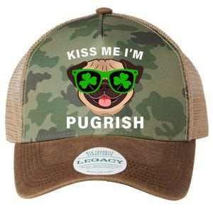 Kiss Me I'm Pugrish Funny Irish Legacy Tie Dye Trucker Hat