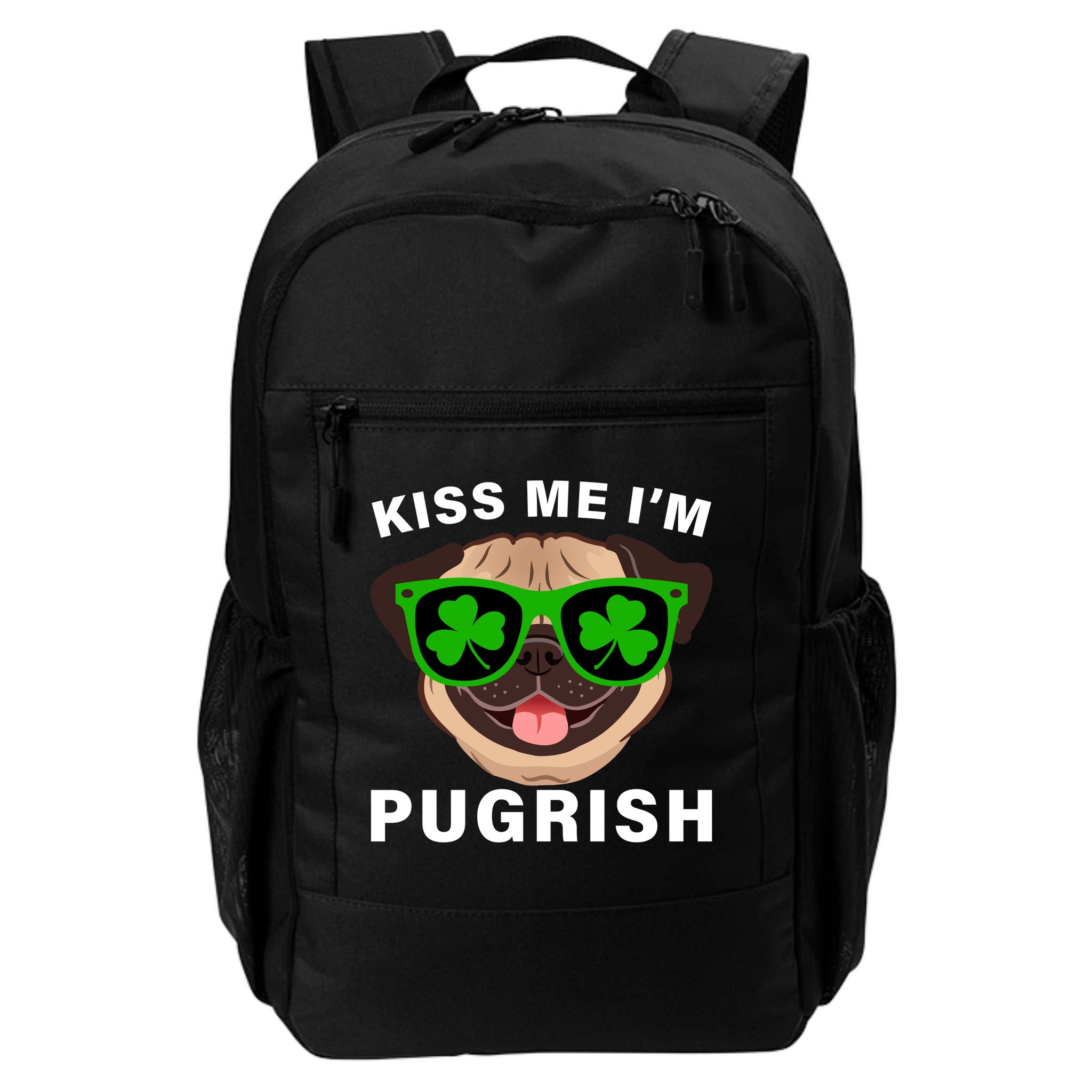 Kiss Me I'm Pugrish Funny Irish Backpack