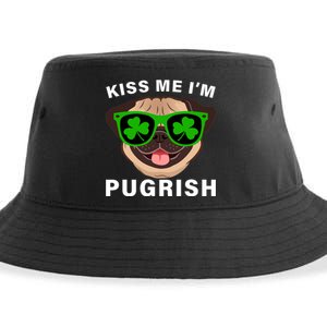 Kiss Me I'm Pugrish Funny Irish Sustainable Bucket Hat