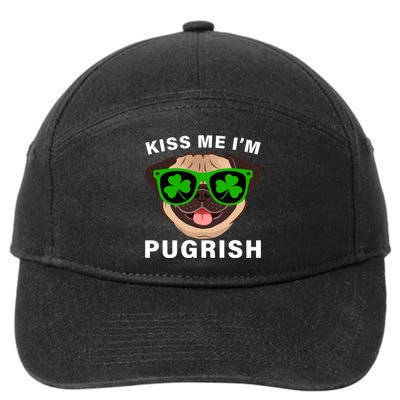 Kiss Me I'm Pugrish Funny Irish 7-Panel Snapback Hat