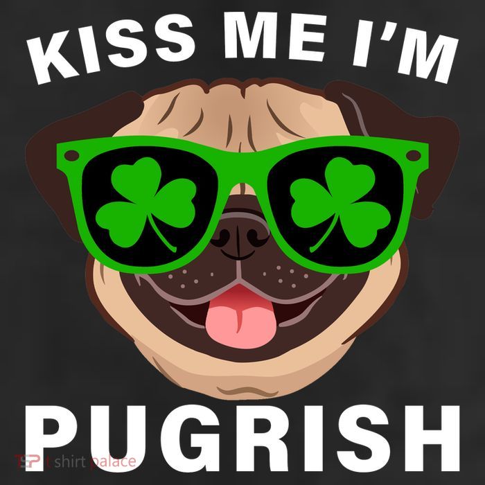 Kiss Me I'm Pugrish Funny Irish 11oz C Handle Ceramic Mug