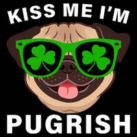 Kiss Me I'm Pugrish Funny Irish 16 in Basic Backpack
