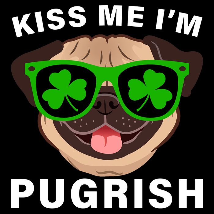 Kiss Me I'm Pugrish Funny Irish 16 in Basic Backpack