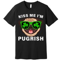 Kiss Me I'm Pugrish Funny Irish Premium T-Shirt