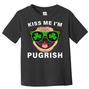 Kiss Me I'm Pugrish Funny Irish Toddler T-Shirt