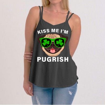 Kiss Me I'm Pugrish Funny Irish Women's Strappy Tank