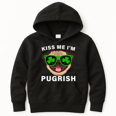 Kiss Me I'm Pugrish Funny Irish Kids Hoodie