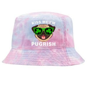 Kiss Me I'm Pugrish Funny Irish Tie-Dyed Bucket Hat