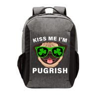 Kiss Me I'm Pugrish Funny Irish Vector Backpack