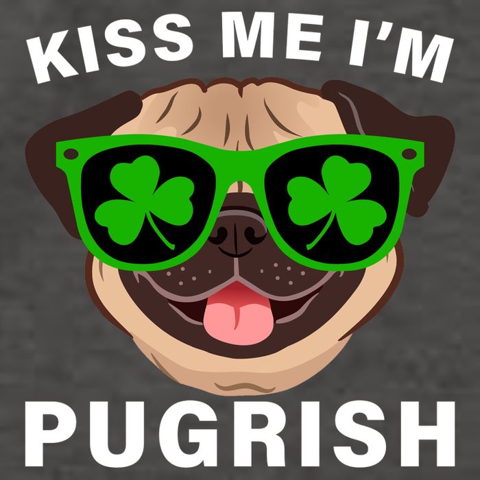 Kiss Me I'm Pugrish Funny Irish Vector Backpack