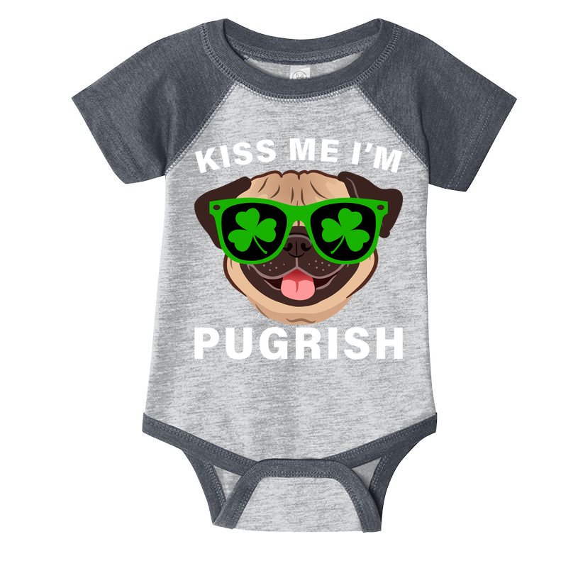 Kiss Me I'm Pugrish Funny Irish Infant Baby Jersey Bodysuit