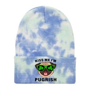 Kiss Me I'm Pugrish Funny Irish Tie Dye 12in Knit Beanie