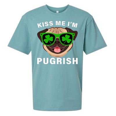 Kiss Me I'm Pugrish Funny Irish Sueded Cloud Jersey T-Shirt