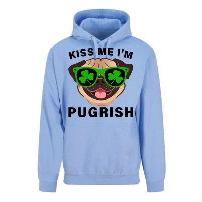 Kiss Me I'm Pugrish Funny Irish Unisex Surf Hoodie