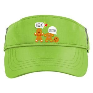 Kiss Me I'm Trying Funny Gingerbread Adult Drive Performance Visor