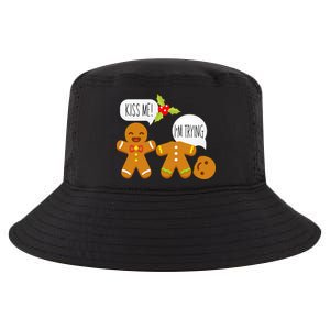 Kiss Me I'm Trying Funny Gingerbread Cool Comfort Performance Bucket Hat