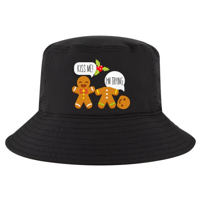 Kiss Me I'm Trying Funny Gingerbread Cool Comfort Performance Bucket Hat
