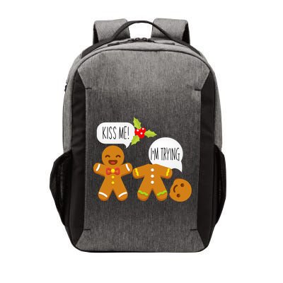 Kiss Me I'm Trying Funny Gingerbread Vector Backpack