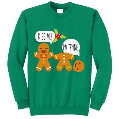 Kiss Me I'm Trying Funny Gingerbread Sweatshirt