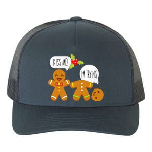 Kiss Me I'm Trying Funny Gingerbread Yupoong Adult 5-Panel Trucker Hat