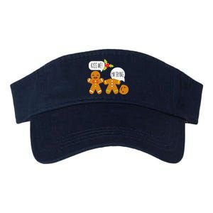 Kiss Me I'm Trying Funny Gingerbread Valucap Bio-Washed Visor