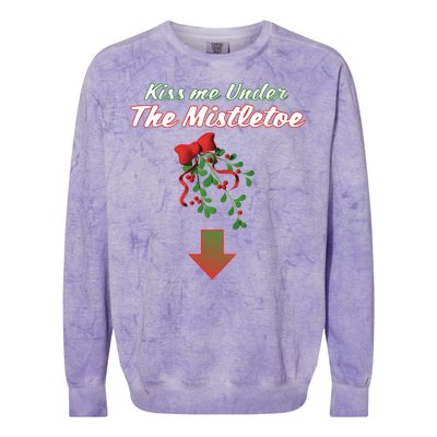 Kiss Me Under The Mistletoe Colorblast Crewneck Sweatshirt