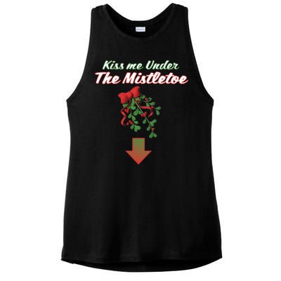 Kiss Me Under The Mistletoe Ladies PosiCharge Tri-Blend Wicking Tank