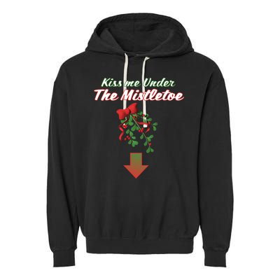 Kiss Me Under The Mistletoe Garment-Dyed Fleece Hoodie