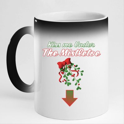 Kiss Me Under The Mistletoe 11oz Black Color Changing Mug