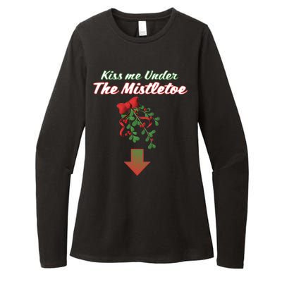 Kiss Me Under The Mistletoe Womens CVC Long Sleeve Shirt